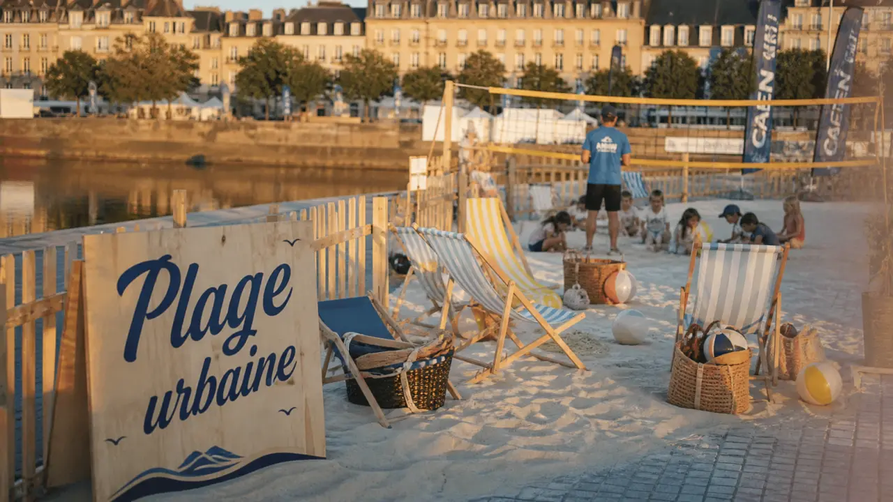 Animation plage urbaine Caen, activités sur la plage urbaine au bord de l’eau