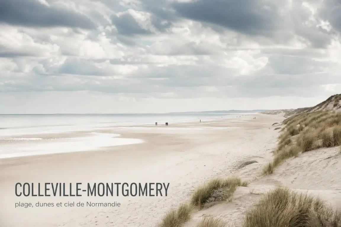 Plage proche de Caen à Colleville-Montgomery avec dunes et ambiance plus naturelle