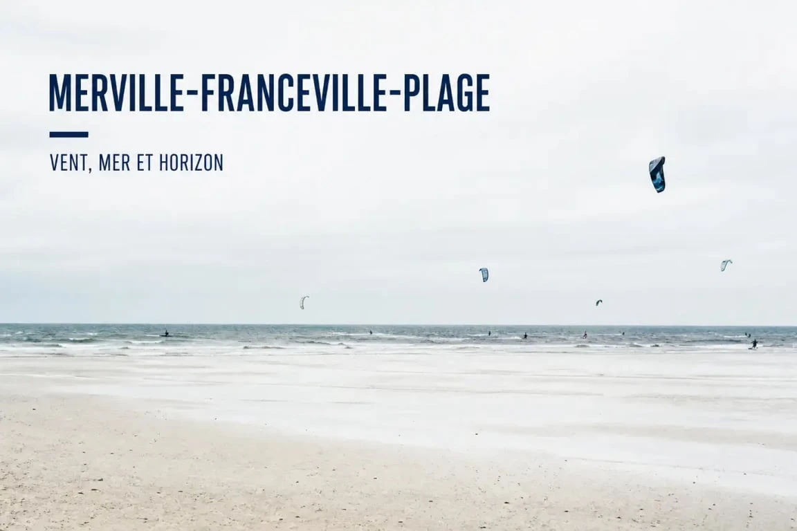 Plage proche de Caen à Merville-Franceville-Plage avec grands espaces et sports nautiques