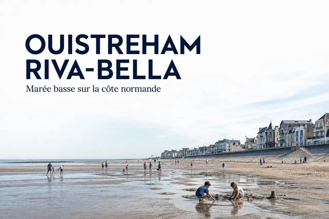 Plage proche de Caen à Ouistreham Riva-Bella avec grande plage familiale et digue animée
