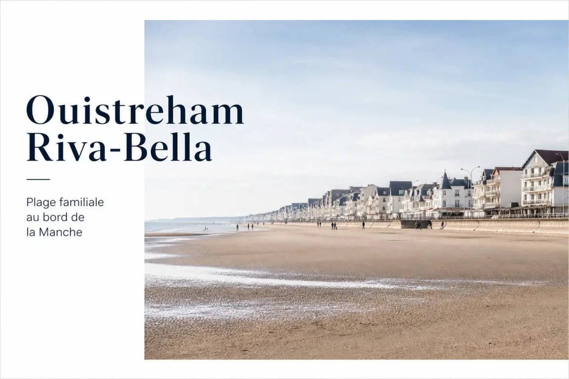 Plage caen mer à Ouistreham Riva-Bella, grande plage de sable fin et front de mer