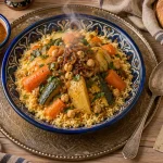 couscous caen restaurant : couscous fait maison, légumes et sauce épicée