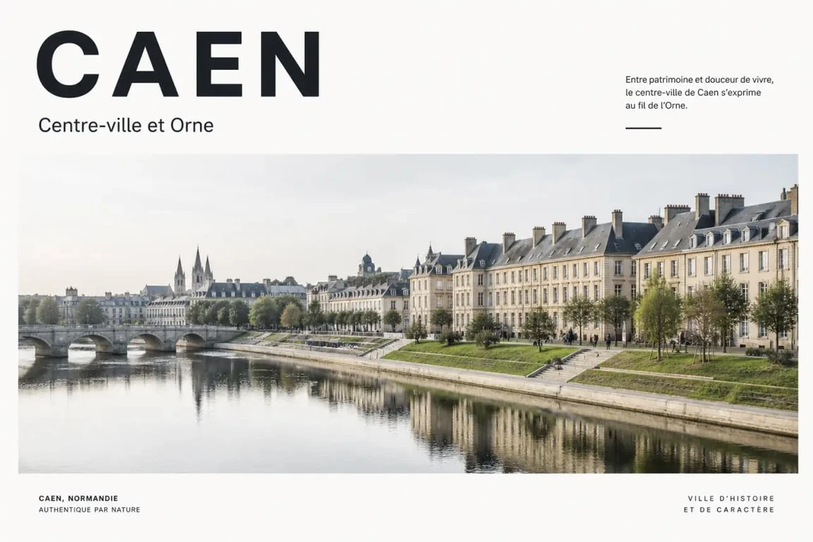 Vivre à Caen : vue du centre-ville, de l’Orne et des espaces verts