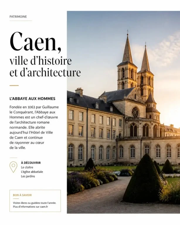 Abbaye aux Hommes à Caen, lieu incontournable pour une réservation Caen la mer Tourisme