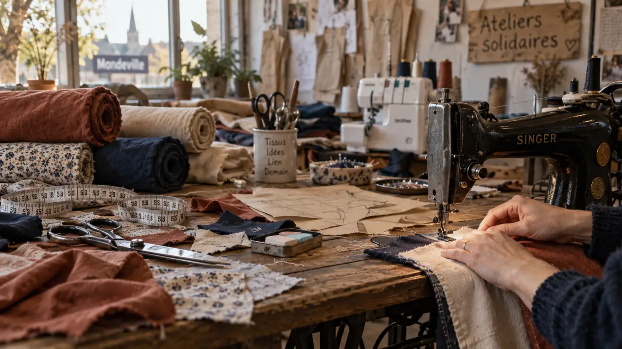 À Mondeville, des ateliers couture pour fabriquer des sacs solidaires
